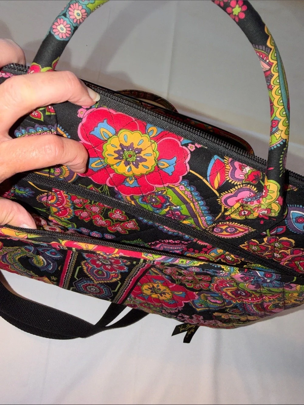 Vera Bradley Retired Hard Sided Laptop Case Shoulder Strap Symphony in Hue